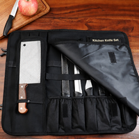 Sac à couteaux de chef pliable en tissu imperméable et durable avec conception robuste, sac à outils
