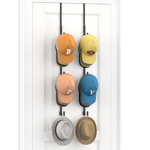 Perchero para colgar sobre la puerta, organizador de pared de 3 niveles con ganchos para ropa y accesorios, gris, negro, blanco - Product Image 5