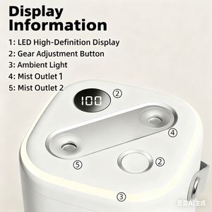 New 1.3L Capacity Diffuser Night Light Smart APP Controlled Battery Powered Mini Mist Ultrasonic <b>Humidifier</b> with Digital Display - Product Image 2