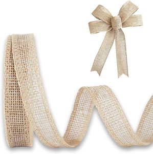 Ruban en jute naturel pour artisanat, bricolage, vintage, en toile de jute, pour emballage cadeau, couture, fête, mariage, décoration de Noël - Product Image 1