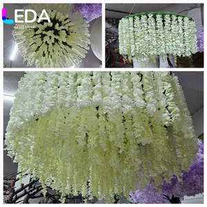 Fleurs artificielles LEDA en glycine suspendues, guirlandes de fleurs tombantes pour la décoration de plafond de mariage, fête ou événement - Product Image 2