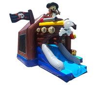 Maison gonflable de rebond de squelette de pirate de matériel de PVC commercial avec la glissière pour le château de saut d'enfants petite maison gonflable de rebond