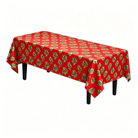 Nappe jetable moderne en PEVA, écologique, motif pois rouges et verts, imperméable, en plastique, pour Noël, vente en gros