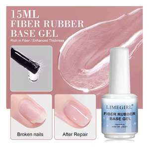 Gel de construction en fibre de verre de 15ml couche de <span class=keywords><strong>base</strong></span> UV/LED longue durée <span class=keywords><strong>pour</strong></span> <span class=keywords><strong>ongles</strong></span> fins <span class=keywords><strong>pour</strong></span> salon et maison bricolage manucure - Product Image 1