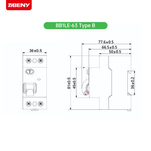 Disjoncteur différentiel BENY 63A 2P AC (RCCB) BB1LE-63, capacité de coupure 10KA, garantie 5 ans - Product Image 5