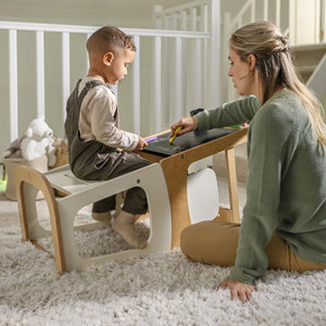 <span class=keywords><strong>Tour</strong></span> <span class=keywords><strong>d</strong></span>'<span class=keywords><strong>apprentissage</strong></span> en bois <span class=keywords><strong>Montessori</strong></span> 3-en-1 pour enfants avec tableau noir - Product Image 5