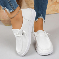 Chaussures plates décontractées pour femmes en tissu tissé, sans lacets, mocassins, vert, rose, blanc