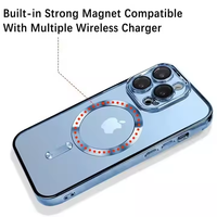 Funda Magnética de Lujo con Carga Inalámbrica para iPhone 18 17 16 Pro Max Plus, Carcasa Transparente con Borde Electrochapado