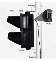 Lampu Lalu Lintas LED BBM Bertenaga Listrik, Material PC, Sinyal Cerdas Merah Hijau, Persimpangan Jalan Horizontal Vertikal Portabel 200mm