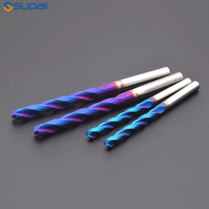 Thép không gỉ chế biến gỗ Độ chính xác cao 2 Sáo cacbua Lớp phủ đồng xoắn CNC khoan bit HRC 45 55 60 65 cho gia công kim loại - Product Image 2