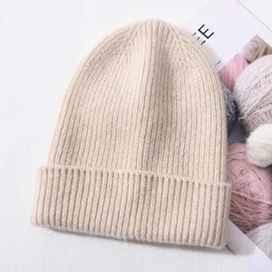 Phụ Nữ Ấm Dày Còng Sọc Dệt Kim Mùa Đông Hat Trọng Lượng Nhẹ Thoáng Khí Bán Buôn Unisex 100% Cashmere Mens Beanie Mũ