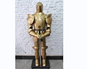 หมวกเกราะเหล็กลายวิกยุคกลาง,หมวกเกราะเหล็กขัดเงาอัศวินนักรบฮาโลวีนสำหรับสะสม - Product Image 6