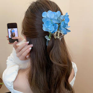 Pince à cheveux romantique en tissu français avec motif requin mignon, accessoire élégant pour femme - Product Image 3