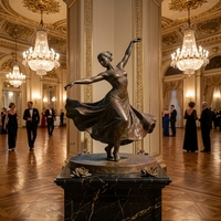 Sculptures modernes en bronze faites à la main, statues de danseuses grandeur nature, sculptures personnalisées pour la décoration de cour