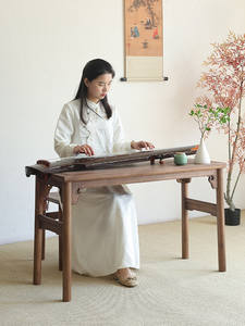 <span class=keywords><strong>Tavolo</strong></span> per Guqin in Legno Massello, Sgabello Professionale per <span class=keywords><strong>Cetra</strong></span>, Scrivania di Alta Qualità in Noce Nero per Calligrafia - Product Image 3