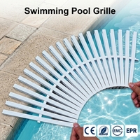 Grille de trop-plein en PP pour piscine, grille de bordure de piscine enterrée, couvercle de drain de terrasse de piscine, drain périphérique, grille de bordure de piscine