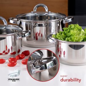 Juego de Ollas Clásico de Acero Inoxidable Triple 304 con Tapa de Vidrio, Saludable, Cacerola 316, Olla para Caldo, Logotipo Personalizado para Cocina Doméstica y Exterior - Product Image 5