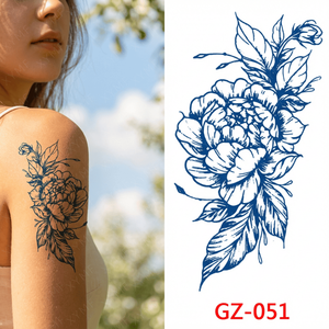 Tatuaje Corporal de Jugo Herbal, Resistente al Sudor, Realista, Pegatinas con Patrones Florales Sexys para Cintura y Clavícula Femenina - Product Image 6