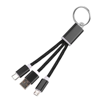Câble de charge porte-clés 2-en-1 personnalisé avec logo, Micro USB et Type-C, pour ordinateur et téléphone – Cadeau promotionnel