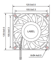 Aidecoolr DC12V 120X120X38MM Radiateur à roulements à billes en plastique Dissipateur thermique Boîtier d'ordinateur Système de refroidissement du processeur Ventilateurs de refroidissement pour PC Ordinateur portable