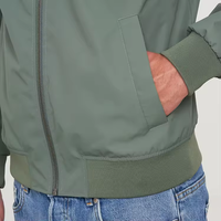 Blouson aviateur en satin de polyester avec patchs de broderie personnalisés vierges en gros