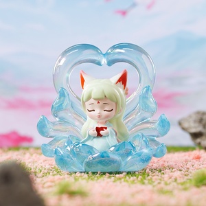 Figurine en résine de renard à neuf queues de style féerique ancien, boîte mystère tendance, poupée de célébrité d'Internet, décoration de bureau, vente en gros - Product Image 2