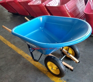 <span class=keywords><strong>160KG</strong></span> Capacidad de carga 120L Gran carretilla de jardín de plástico con dos ruedas para transportar agua o cargas pesadas - Product Image 4