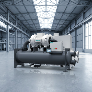 Refroidisseur centrifuge à double compresseur à flottement liquide sous pression, refroidi par eau, sans huile, haute efficacité, pour système CVC industriel - Product Image 1
