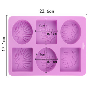 Moule en silicone à 6 cavités en forme de feuilles séchées, antiadhésif, non toxique, résistant au four, pour la fabrication de savons, bougies, gâteaux, chocolats, outil de pâtisserie - Product Image 2