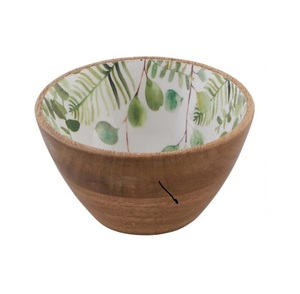 Cuenco de madera de Acacia impreso a mano de la mejor calidad, venta al por mayor, nuevo diseño, proveedor de cuencos de servicio de madera - Product Image 2