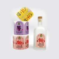 Étiquette en vinyle personnalisée pour bouteille de boisson, pelliculage brillant pour étiquette de bouteille de vinaigrette ou d'épices en rouleau