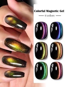 Cat Eye Glue Rainbow <b>Black</b> Fireworks Light Cat Magnetic Gel Nail <b>Polish</b> Shiny Super Silver-Light Holographic Varnish - Product Image 2