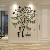 Acrylic 3D Cat Photo Frame Tree Wall Sticker Crystal Mirror Self Adhesive Living Room Bedroom Kids Room Decor Wholesale