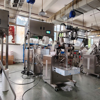 Machine d'emballage automatique de sachets de thé en forme de pyramide triangulaire avec mesure électronique, contrôle PLC et remplissage par attache-cordon