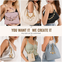 Cadena Decorativa de Metal para Bolsos Yogoo, Personalizada, de Aleación de Zinc, con Eslabones Geométricos en Forma de Rombo y Pirámide