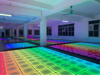 Plancher de danse lumineux LED avec miroir infini 3D RGB pour mariage, verre laiteux, discothèque, bar, lumières de scène magnétiques étanches