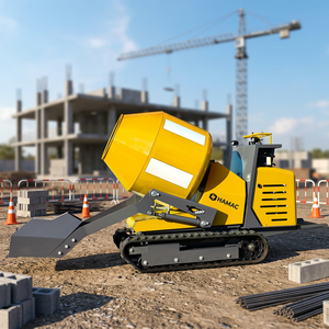 HAMAC Mini-bétonnière portative auto-chargeante, type chargeuse sur chenilles de chantier, avec moteur, pompe et composants principaux du moteur, modèle - Product Image 2