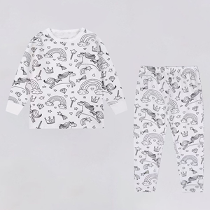Pijamas Infantis Estilo Coreano para Colorir e Pintar à Mão, Conjunto para Meninas de 3 a 8 Anos para Uso Doméstico - Product Image 2