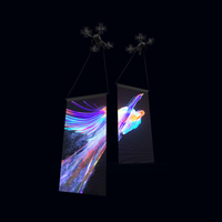Écran publicitaire LED volant transparent P20 P15, drone tapis magique, résolution 4K, étanche IP65, promotion en extérieur