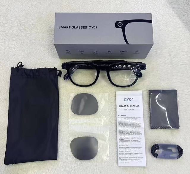 Smart Sunglasses AI Translate Chat GPT Music Call WiFi CY01Smart Glasses with Camera and BT Wireless Noise Cancellation