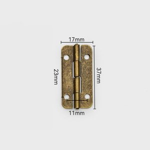 Charnière de meuble 37x17mm en fer bronze jaune à montage en surface, durable pour boîtes - Product Image 1