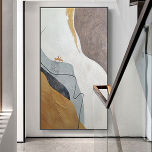 Kết cấu bức tranh trừu tượng tùy chỉnh nghệ thuật vẽ tay phong cảnh bức tranh trừu tượng trong vải - Product Image 5