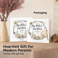 Livre de souvenirs pour bébé personnalisé avec couverture rigide, album photo, journal, scrapbook pour les 5 premières années avec papier offset
