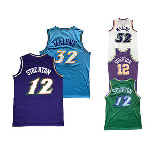 Maillots de basket-ball américains cousus en gros, 12 John Stockton, 32 Karl Malone - Product Image 4