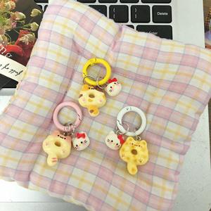 Llavero con Cierre Redondo de Gato Siamés de Dibujos Animados, Colgante Creativo en Forma de Donut, Accesorio para Estudiantes - Product Image 4