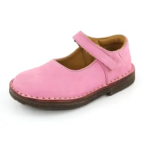 制造商鞋子定制设计可调节肩带设计舒适粉色皮革公主儿童女孩玛丽简平底鞋