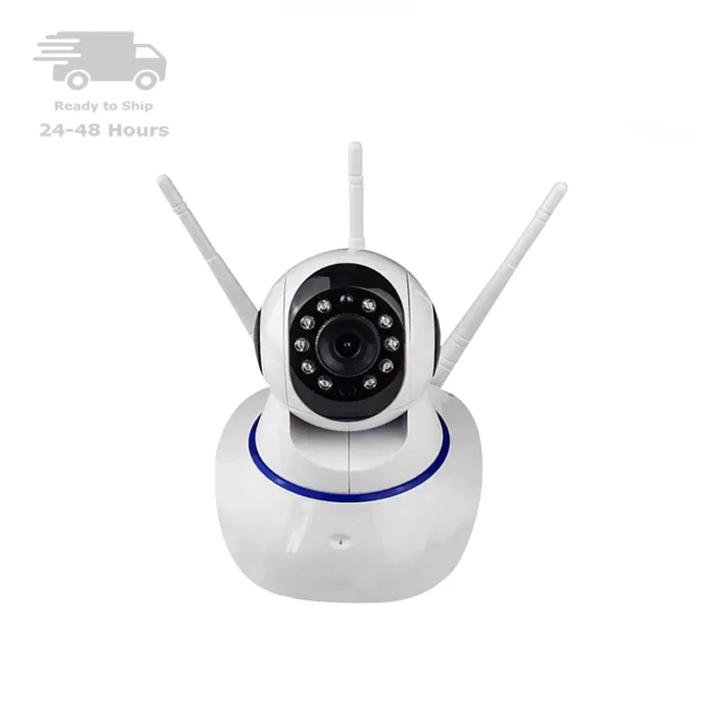 Kamera pengawas bayi, kamera keamanan rumah nirkabel 3 antena 1080P V380 IP Robot kamera CCTV dengan Monitor Babyphone