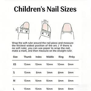 Colección de Uñas Postizas Infantiles con Diseño de Boca de Salchicha, <span class=keywords><strong>Kabala</strong></span>, para Niños de 2 a 8 Años, Hechas a Mano, con Dibujos Animados - Product Image 6