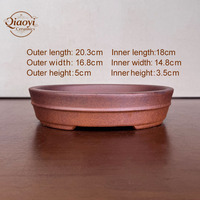 Pot Sukulen Buatan Tradisional Yixing, Pot Bonsai Keramik Klasik, Pot Bunga Taman Tahan Lama, Lubang Drainase Musim Panas