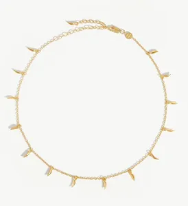 Bijoux fins fabriqués à la main mode collier ras du cou bijoux en or 18 carats Mini collier à breloques pendantes pour les filles